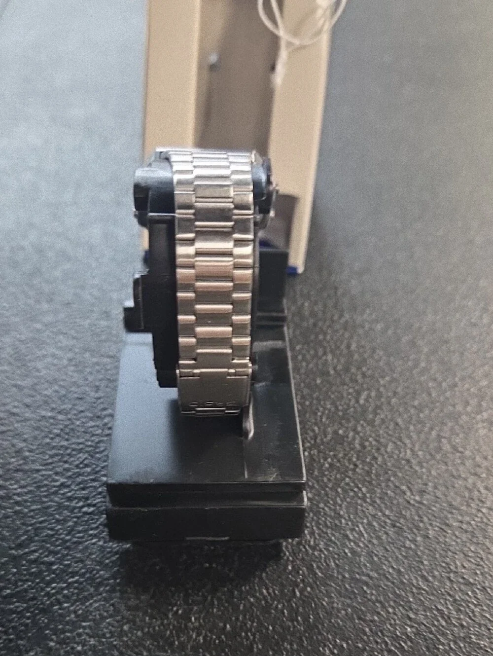 Casio Silver Digital Illuminator Watch with Black Dial Accents